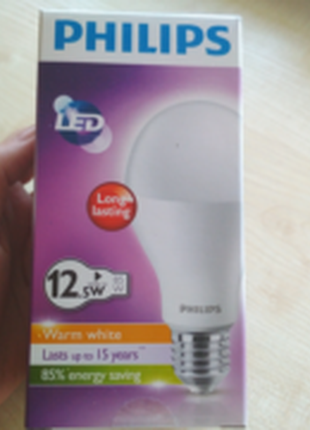 Led лампа philips bulb 12,5 вт a67/ e27/3000 до