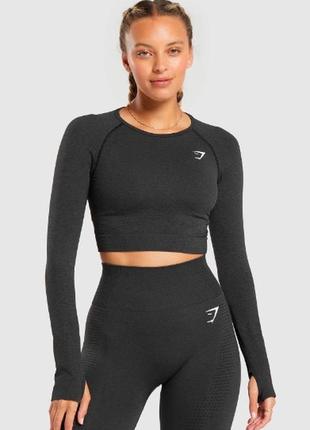 Кроп топ лонгслив gymshark vital seamless 2.0 long sleeve crop top