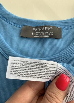 Эффектная майка топ в рубчик primark в красивом голубом цвете3 фото