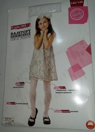 Колготки для дівчинки 140 см (9-10 years) білий капрон youngstyle 58376