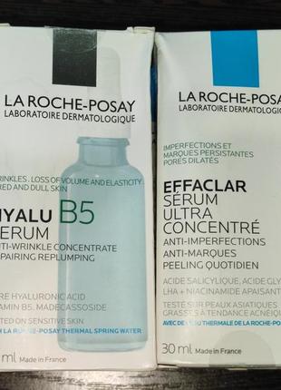 Сироватка la roshe-posay effaclar та  hyalu b5 serum сироватка для проблемної шкіри сыворотка ефаклар la roshe-posay ля роше