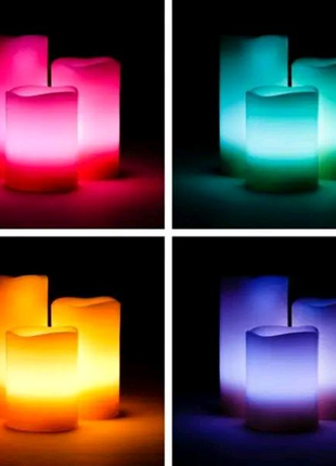 Світлодіодні свічки led candles 3 в 1 на 12 кольорів + пульт ду3 фото