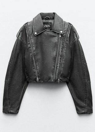 Шикарная куртка zara новая коллекция, тренд, винтаж, косухая кожанка5 фото