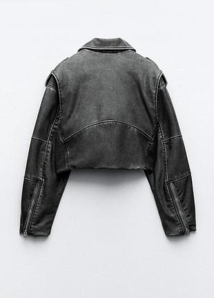 Шикарная куртка zara новая коллекция, тренд, винтаж, косухая кожанка4 фото