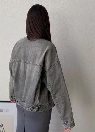 Оверсайз джинсовка zara, джинсовая куртка новая коллекция, трендовый серый цвет4 фото