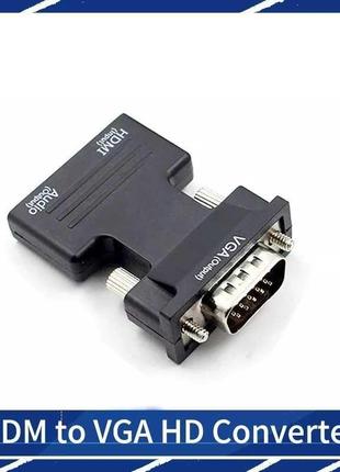 Новый переходник hdmi to vga converter hd + шнур audio cable 3,5 mm