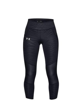 Легінси жіночі under armour speedpocket printed run crop чорні  розмір xs