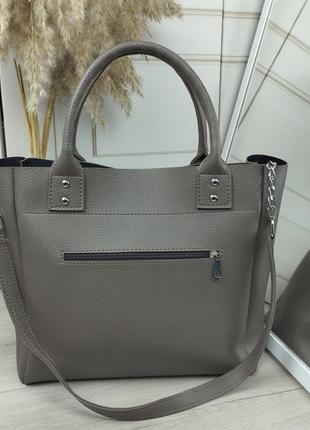Женская стильная и качественная сумка из искусственной кожи капучино3 фото