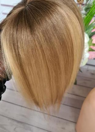 Накладка макушка топпер 100% натуральный волос.9 фото