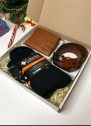 🎄подарочный premium box для мужчины в коричневом цвете