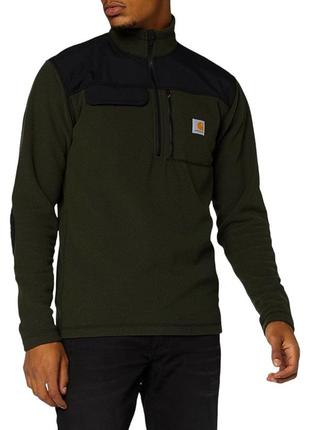 Кофта зип carhartt fallon half zip jacket olive6 фото