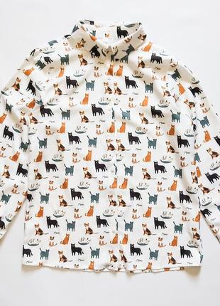 Рубашка,блуза принт кот.5 фото