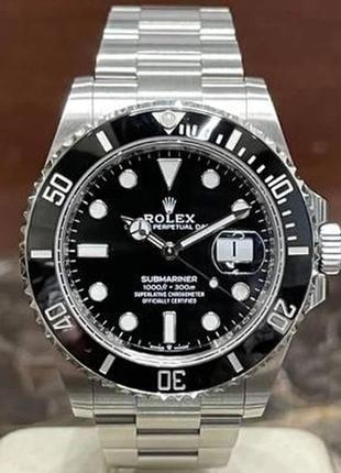 Мужские часы rolex submariner aaa date silver-black