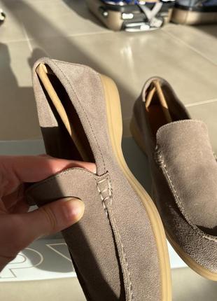 Лофери 37 сірий коричневий prpy натуральний замш та шкіра