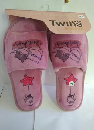 Хатні капці жіночі twins hs standart р.40 рожеві sweet dr3 фото