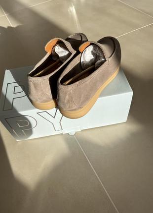 Лофери 37 сірий коричневий prpy натуральний замш та шкіра