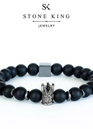 Мужской браслет "king" из шунгита
