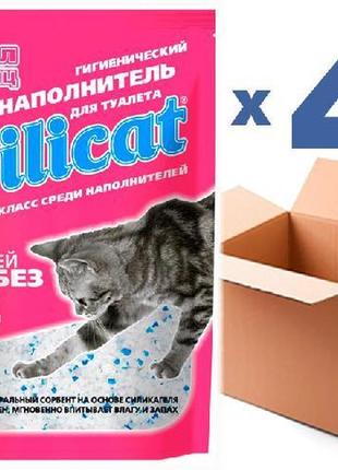 Наповнювач для котячого туалету силікагелевий silicat3.8lx4шт (15,2л)