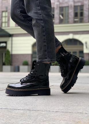 Dr. martens jadon женские ботинки мартинс лакированная кожа4 фото