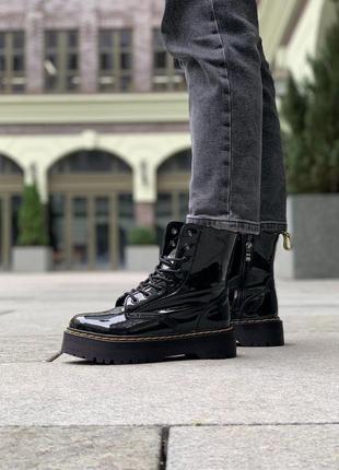 Dr. martens jadon женские ботинки мартинс лакированная кожа6 фото