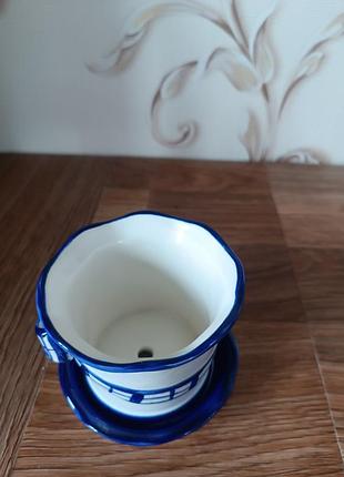 Горшок для цветов с подставкой. delft. голландия.