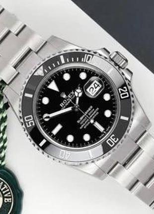 Чоловічі наручні годинники rolex submariner aaa date silver-black