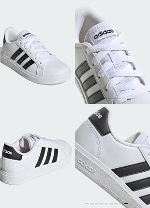 Кеды стильные кроссовки белые с черной полоской унисекс адидас оригинал adidas 38,5 размер 24,5 25 см. женские мужские осень лето весна