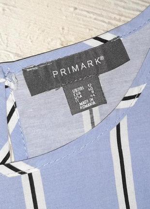 💝2+1=4 шикарная голубая блуза блузка в вертикальную полоску primark, размер 46 - 487 фото