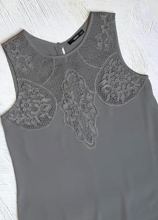 💝2+1=4 фирменная серая блуза блузка с кружевом oasis, размер 46 - 483 фото