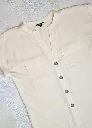 💝2+1=4 стильная бежевая блуза рубашка на пуговицах peacocks, размер 44 - 463 фото