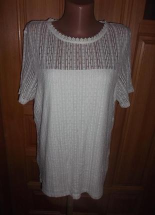 Блуза белая ажурная двойная  распродажа лето р. 14 - l - dorothy perkins