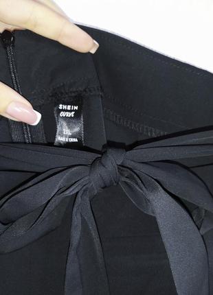 Базовые черные брюки кюлоты с поясом4 фото
