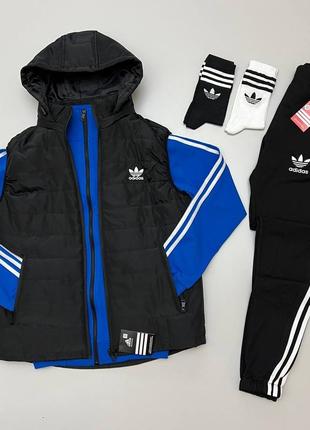 Набор adidas: жилет-кофта-брюки-носочки 2 пары унисекс2 фото