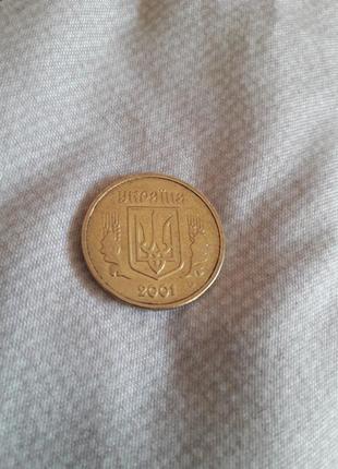 Монета одна гривна 2001 р. стан чудовий!1 фото