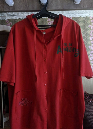 Красная рубашка/накидка/безрукавка1 фото