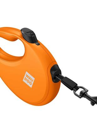 Повідець-рулетка для собак waudog r-leash з контейнером для пакетів, світловідбивна стрічка, m, до 20 кг, 5м,6 фото