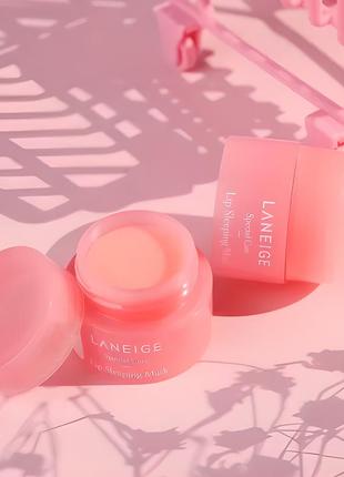 Маска для губ корея laneige lip pink mask eye berry лісові ягоди, 3 г
