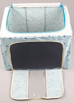 Коробка-органайзер каркасна блакитного кольору ш 50 * д 40 * в 33 см. для зберігання4 фото