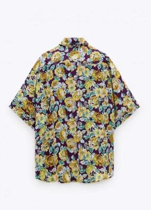 Блузка,рубашка в цветочный принт от zara1 фото