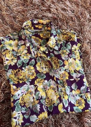 Блузка,рубашка в цветочный принт от zara5 фото