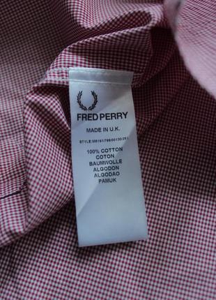 Fred perry англія чоловіча сорочка рожева фред перрі поло ральф лорен лоурен lacoste лакосте tommy hilfiger hugo boss calvin klein в клітинку м9 фото