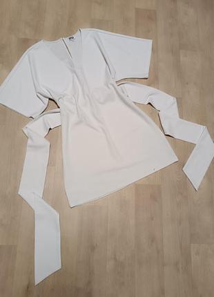 Белое свободное платье make way кимоно6 фото