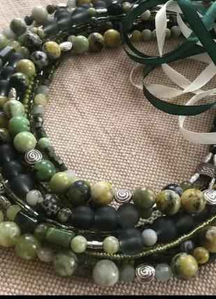 Намисто, сережки, браслет з натурального каменю