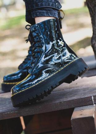 Dr. martens jadon fur с мехом лаковая кожа6 фото