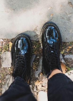 Dr. martens jadon fur с мехом лаковая кожа5 фото