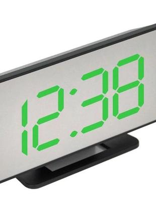 Настільний годинник електронний vst-888y світлодіодний із дзеркальною поверхнею із зазначенням температури та вологості2 фото