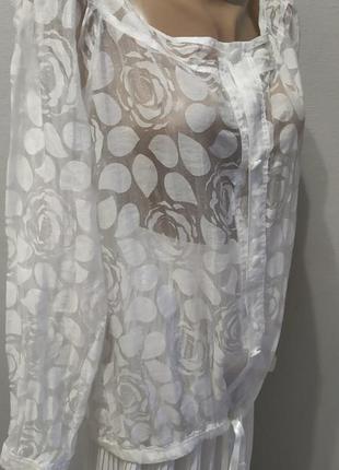 Блуза, рубашка из органзы с цветами1 фото