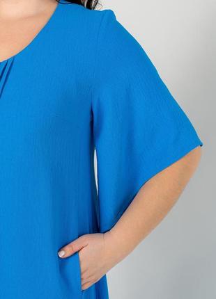 Стильное женское макси платье голубого цвета, большие размеры5 фото