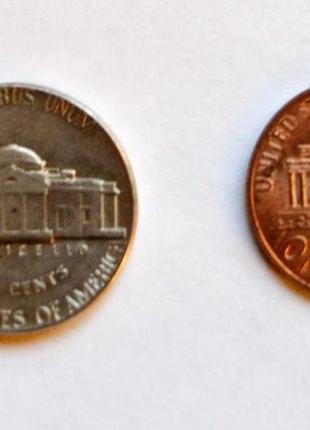 Сучасні розмінні монети сша: 1, 5, 10 міліграмів. цена за набор!