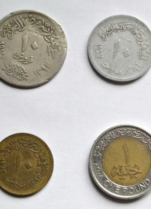 Купюри та монети єгипту: 1 фунт,25 піастрів, 10 піастрів (мілімо.5 фото